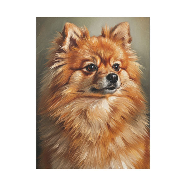 Pomeranian Regal Oil Portrait Canvas Wall Art | Dog Painting Print | Pet Lover Gift | Royal Dog Art Decor | Stretched Canvas — Lifestyle View