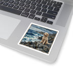 Poodle Acrylic vinyl sticker by Tritan, on a laptop