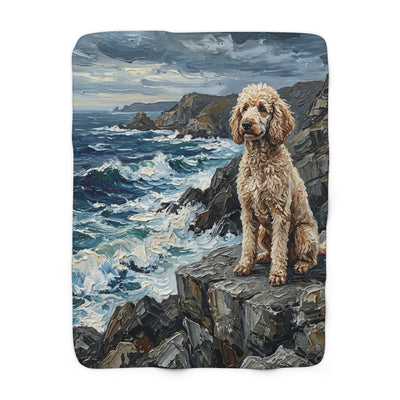 Poodle Acrylic Gallery Print Coastal Cliffside Throw Blanket | Premium Dog Prints | Tritan