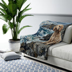 Poodle Acrylic sherpa blanket by Tritan, on sofa
