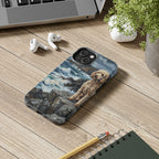Poodle Acrylic tough phone case by Tritan, on a desk