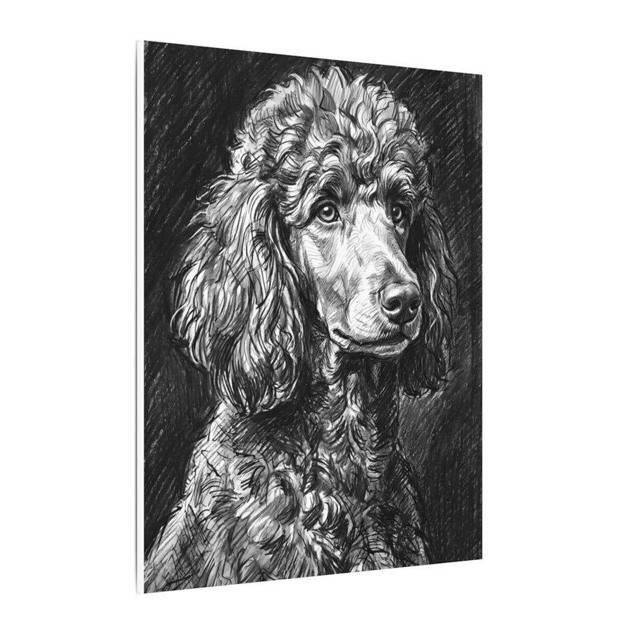 Poodle Charcoal canvas print by Tritan, side