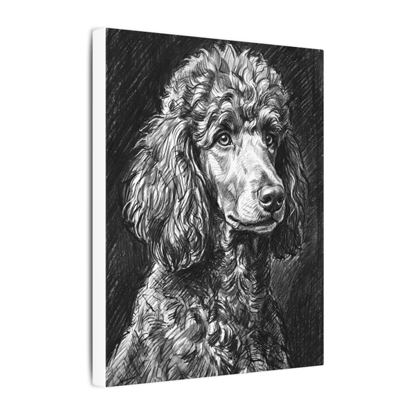 Poodle Charcoal Portrait Canvas Wall Art, Elegant Dog Lover Gift, Pet Owner Home Decor, Modern Animal Art Print for Dog Mom/Dad
