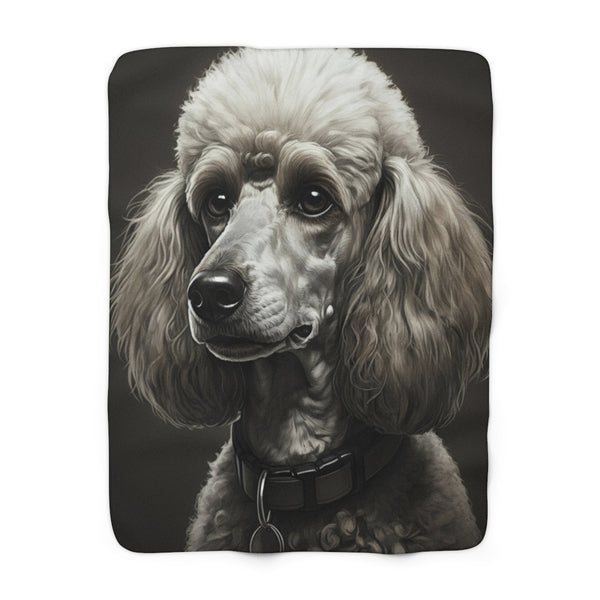 Poodle Charcoal Portrait Throw Blanket | Premium Dog Prints | Tritan