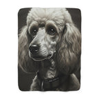 Poodle Charcoal Portrait Throw Blanket | Premium Dog Prints | Tritan