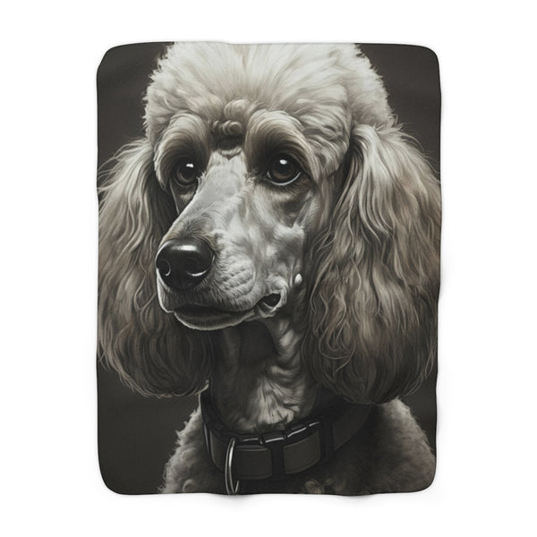 Poodle Charcoal Portrait Throw Blanket | Premium Dog Prints | Tritan