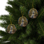 Poodle Christmas Storybook ceramic ornament by Tritan, set