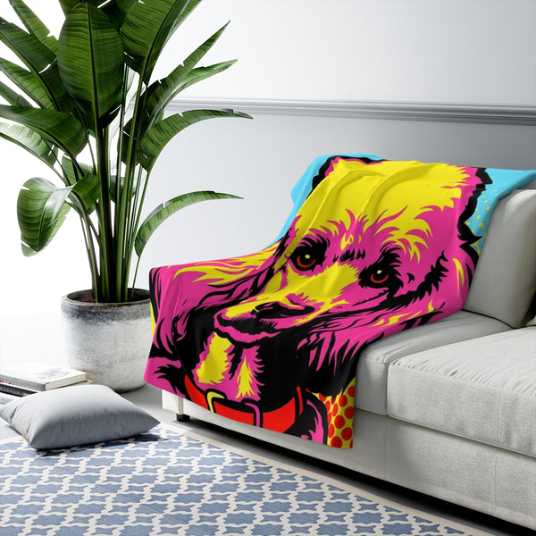 Poodle Comic Pop Art Throw Blanket | Premium Dog Prints | Tritan — Lifestyle View
