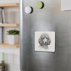Poodle Graphite die-cut magnet by Tritan, on steel