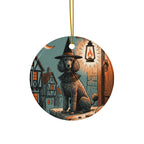 Poodle Halloween Poster ceramic ornament by Tritan, front