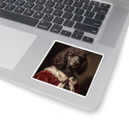 Poodle Kings & Queens vinyl sticker by Tritan, on a laptop