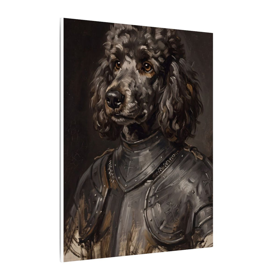 Poodle Medieval Knight canvas print by Tritan, side