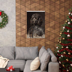 Poodle Medieval Knight matte poster print by Tritan, framed on wall