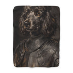 Poodle Medieval Knight sherpa blanket by Tritan, front