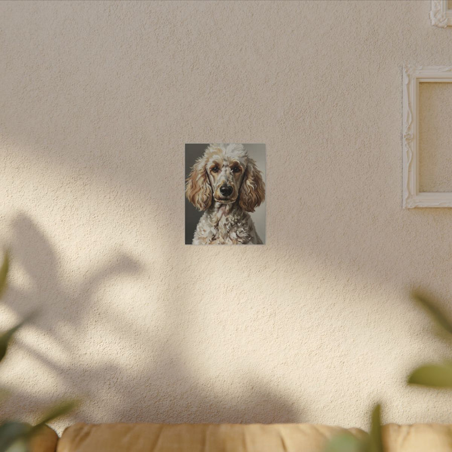 Poodle Oil Portrait Canvas Print, Elegant Dog Wall Art, Poodle Lover Gift, Sophisticated Pet Decor