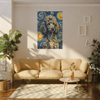 Poodle Post-Impressionist canvas print by Tritan, sofa wall