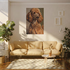 Poodle Oil Portrait canvas print by Tritan, sofa wall