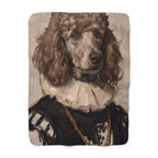 Poodle Renaissance Royal sherpa blanket by Tritan, front