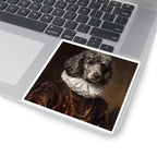 Poodle Renaissance Royal vinyl sticker by Tritan, on a laptop