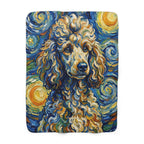 Poodle Post-Impressionist sherpa blanket by Tritan, front