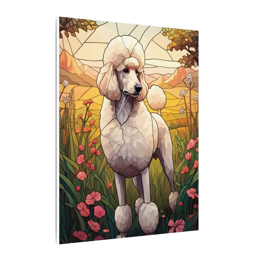 Poodle Stained Glass canvas print by Tritan, side
