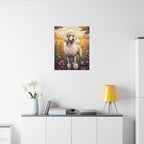 Poodle Stained Glass canvas print by Tritan, desk wall