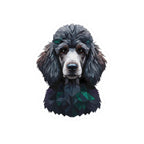 Poodle Low Poly vinyl sticker by Tritan, front