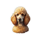Poodle Low Poly vinyl sticker by Tritan, front