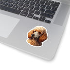 Poodle Low Poly vinyl sticker by Tritan, on a laptop