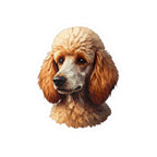 Poodle Low Poly vinyl sticker by Tritan, front