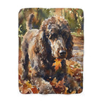 Poodle Watercolor sherpa blanket by Tritan, front