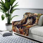 Poodle Watercolor sherpa blanket by Tritan, on sofa