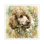 Poodle Watercolor vinyl sticker by Tritan, front