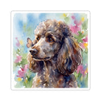 Poodle Watercolor vinyl sticker by Tritan, front