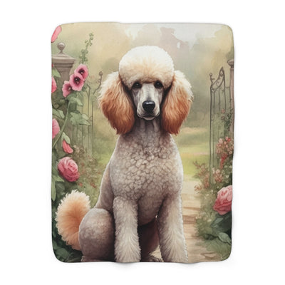 Poodle Watercolor Cottage Garden Throw Blanket | Premium Dog Prints | Tritan