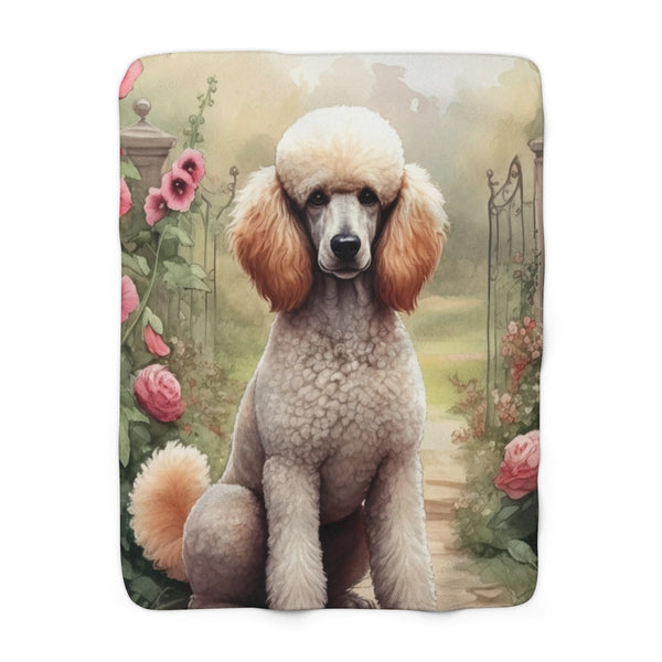 Poodle Watercolor Cottage Garden Throw Blanket | Premium Dog Prints | Tritan