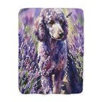 Poodle Watercolor sherpa blanket by Tritan, front