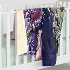 Poodle Watercolor sherpa blanket by Tritan, on bed