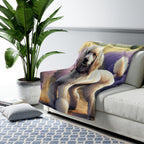 Poodle Watercolor Lavender Fields Throw Blanket | Premium Dog Prints | Tritan