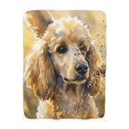 Poodle Watercolor sherpa blanket by Tritan, front