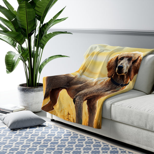 Golden Retriever Watercolor Poodle Meadow Throw Blanket | Premium Dog Prints | Tritan — Lifestyle View