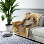 Poodle Watercolor sherpa blanket by Tritan, on sofa