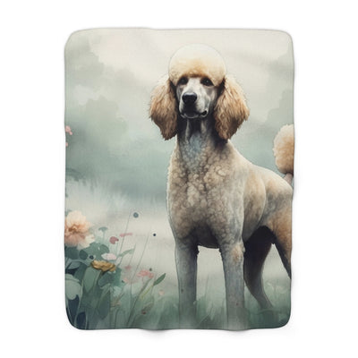 Poodle Watercolor Rain Garden Throw Blanket | Premium Dog Prints | Tritan