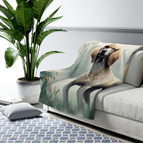 Poodle Watercolor Rain Garden Throw Blanket | Premium Dog Prints | Tritan — Lifestyle View
