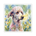 Poodle Watercolor vinyl sticker by Tritan, front