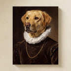 Labrador Retriever Renaissance Royal matte poster print by Tritan, angled view