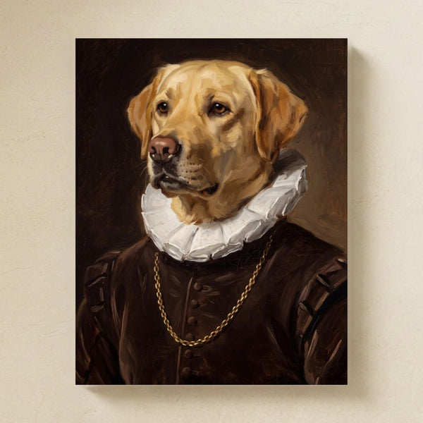 Labrador Retriever Royal Portrait Matte Art Poster Print, Regal Dog Painting, Labrador Retriever Lover Gift