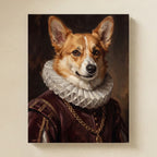 Corgi Renaissance Royal matte poster print by Tritan, angled view