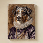 Australian Shepherd Renaissance Royal matte poster print by Tritan, angled view