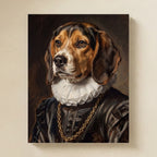 Beagle Renaissance Royal matte poster print by Tritan, angled view